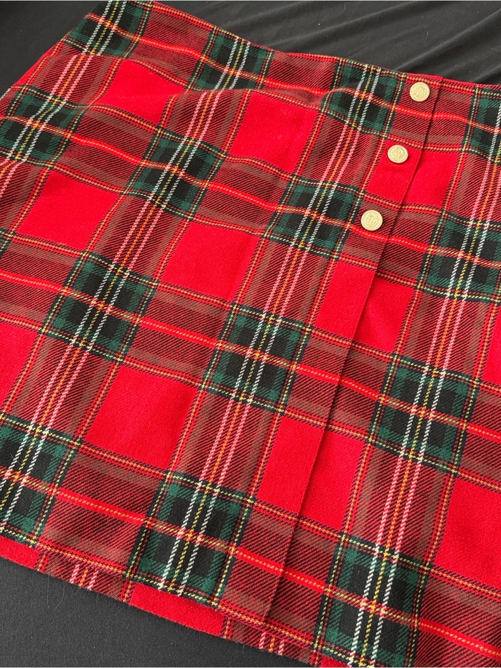Talbots Preppy Red Plaid Pleated Mini Skirt